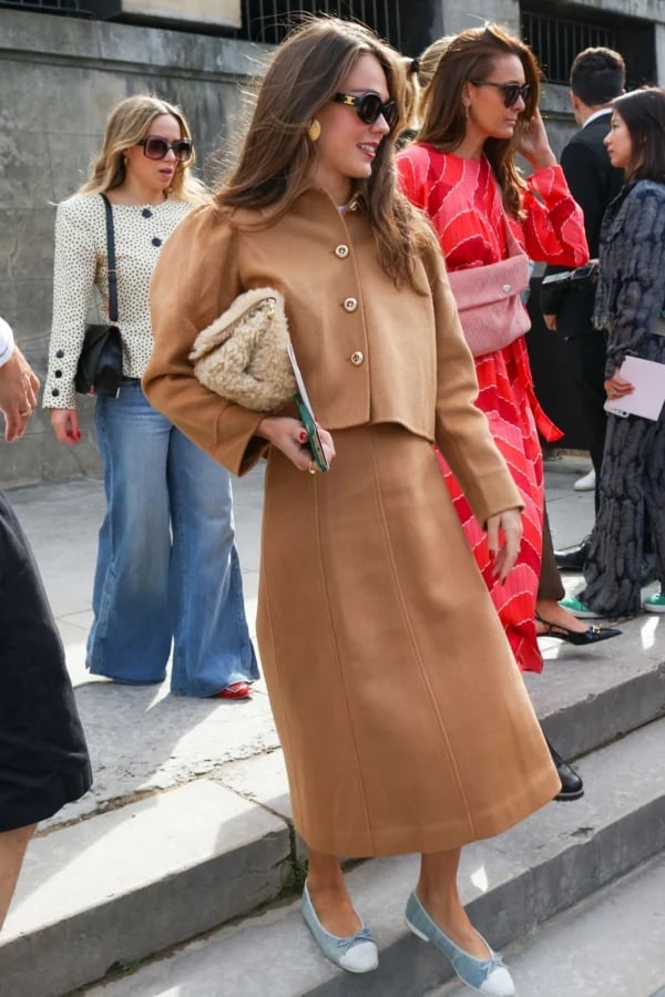Camel Cropped Jacket and Midi Skirt Set Camel Cropped Jacket and Midi Skirt Set — Trendy Luxury Outfits