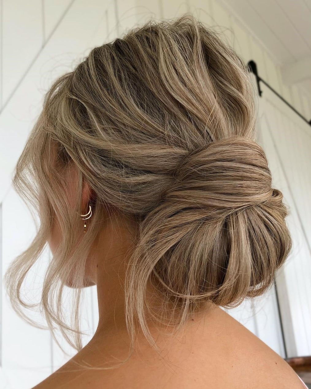Messy Bun Updo With Loose Tendrils — Trendy Messy Bun Updo