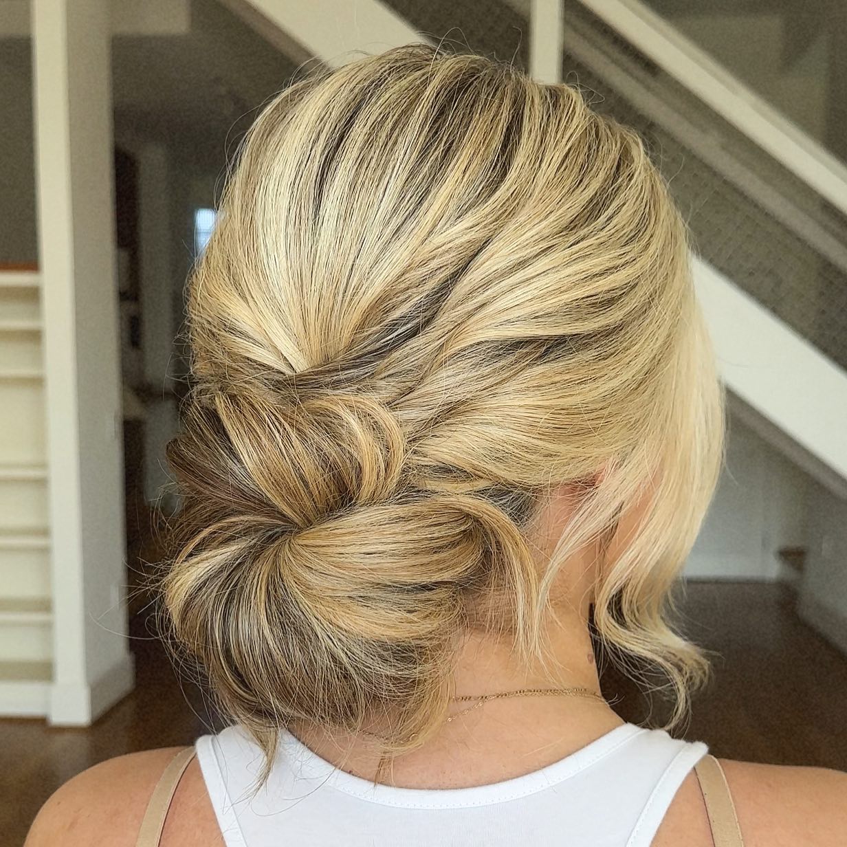 Messy Bun With Twisted Sections — Trendy Messy Bun Updo