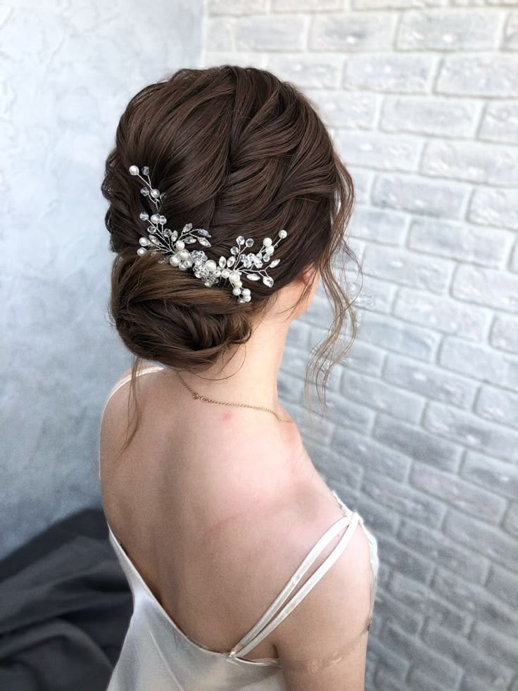 Textured Updo With Ornate Accessory — Trendy Messy Bun Updo