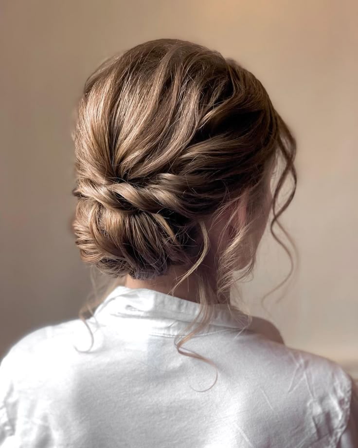 Messy Updo With Twisted Bun — Trendy Messy Bun Updo