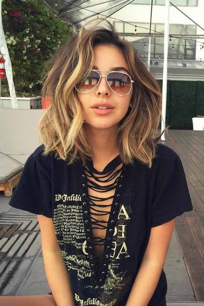 Messy Chin Length Bob With Balayage — Trendy Messy Hair