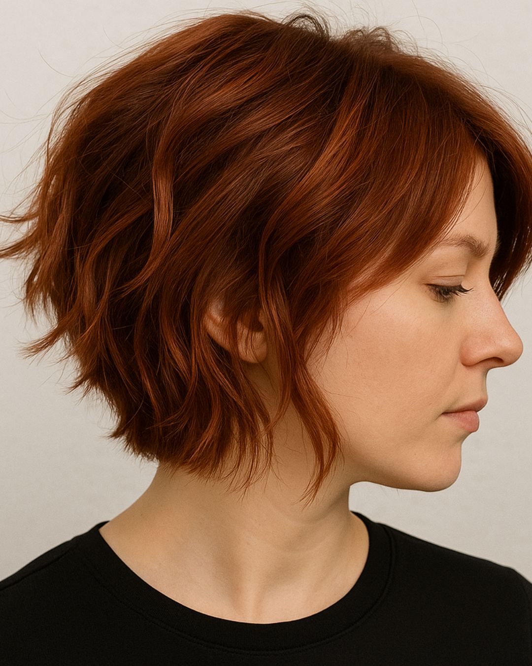 Short Red Messy Bob — Trendy Messy Hair