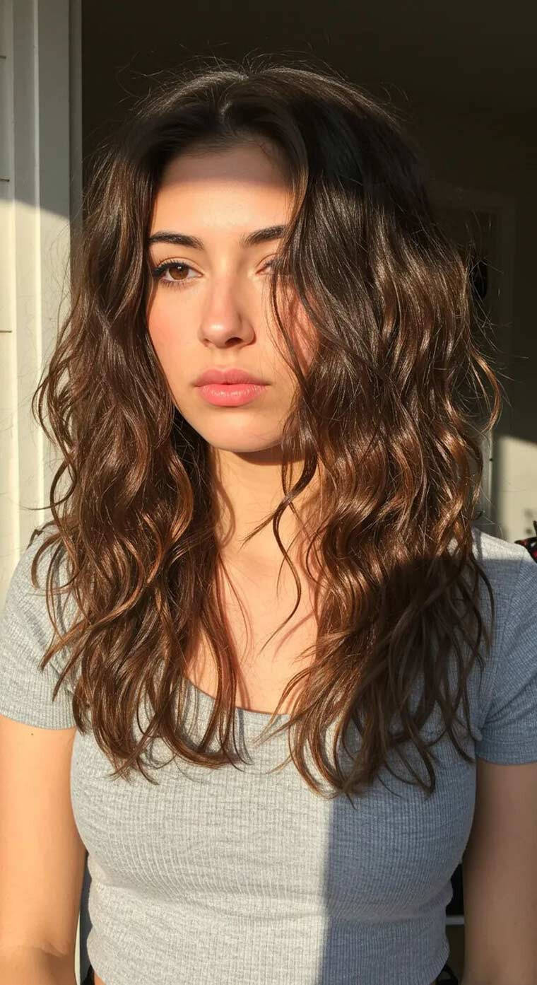 Natural Wavy Mid-Back Length Hair — Trendy Messy Hair