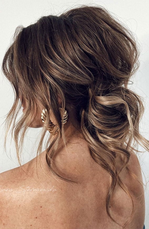 Messy Dark Blonde Updo With Loose Tendrils — Trendy Messy Hair