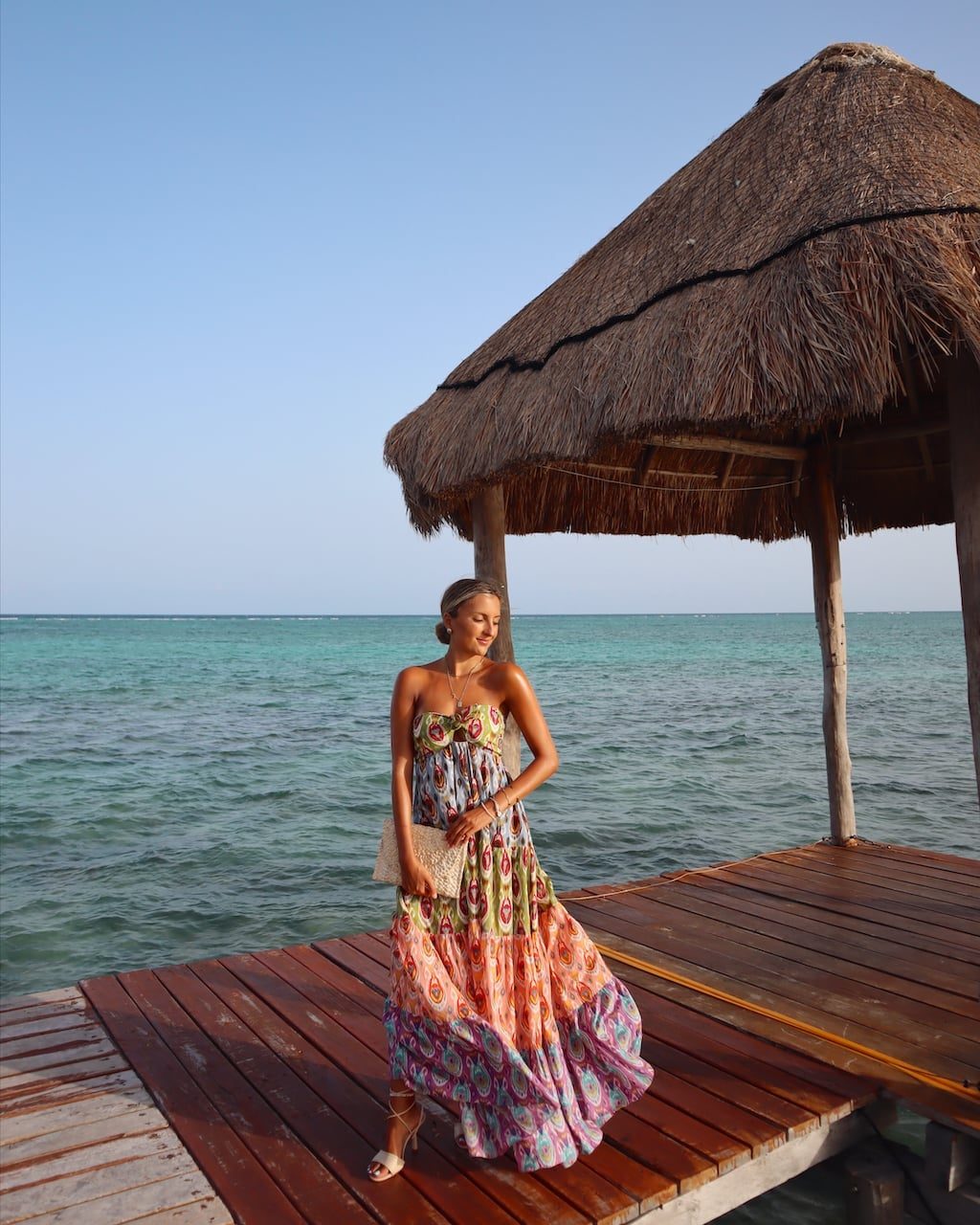 Vibrant Strapless Maxi Dress with Headband Vibrant Strapless Maxi Dress with Headband — Trendy Mexico Outfits