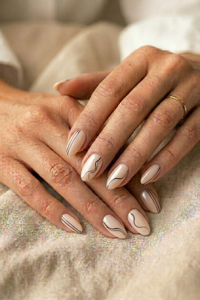 Modern Diagonal French Tip Almond Nails — Trendy Minimal Nails