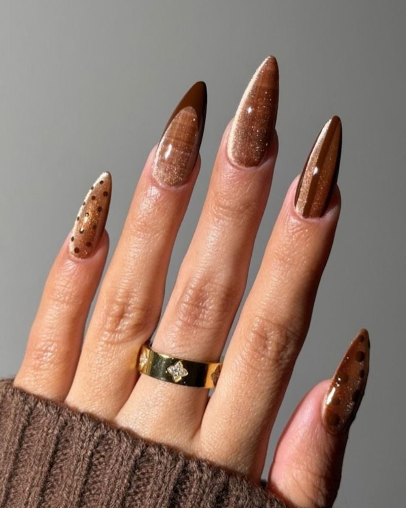 High-Gloss Deep Espresso Brown Almond Nails High-Gloss Deep Espresso Brown Almond Nails — Trendy Mocha Nails