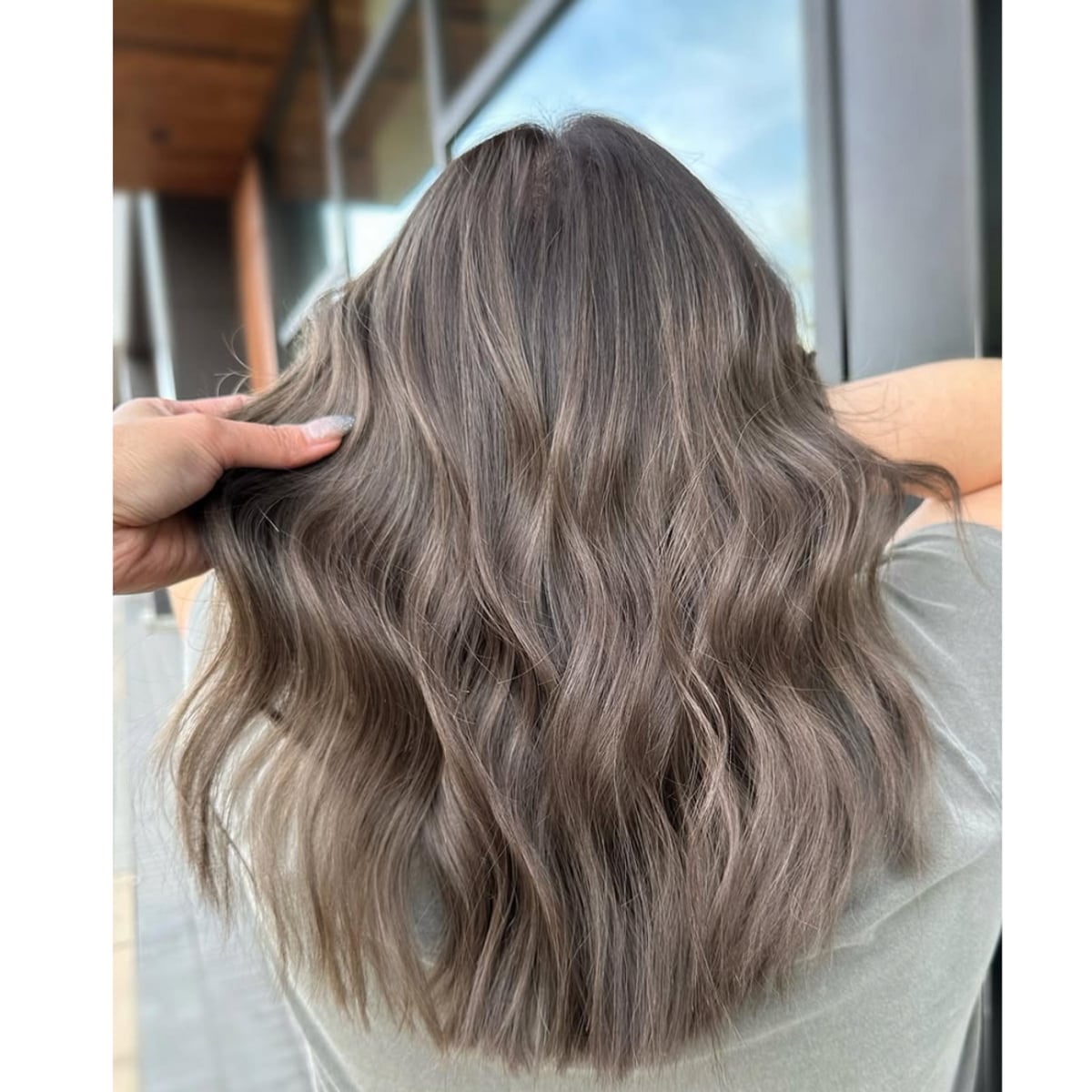 Mid-Back Layered Mushroom Brown With Lighter Pieces — Trendy Mushroom Brown Hair Color