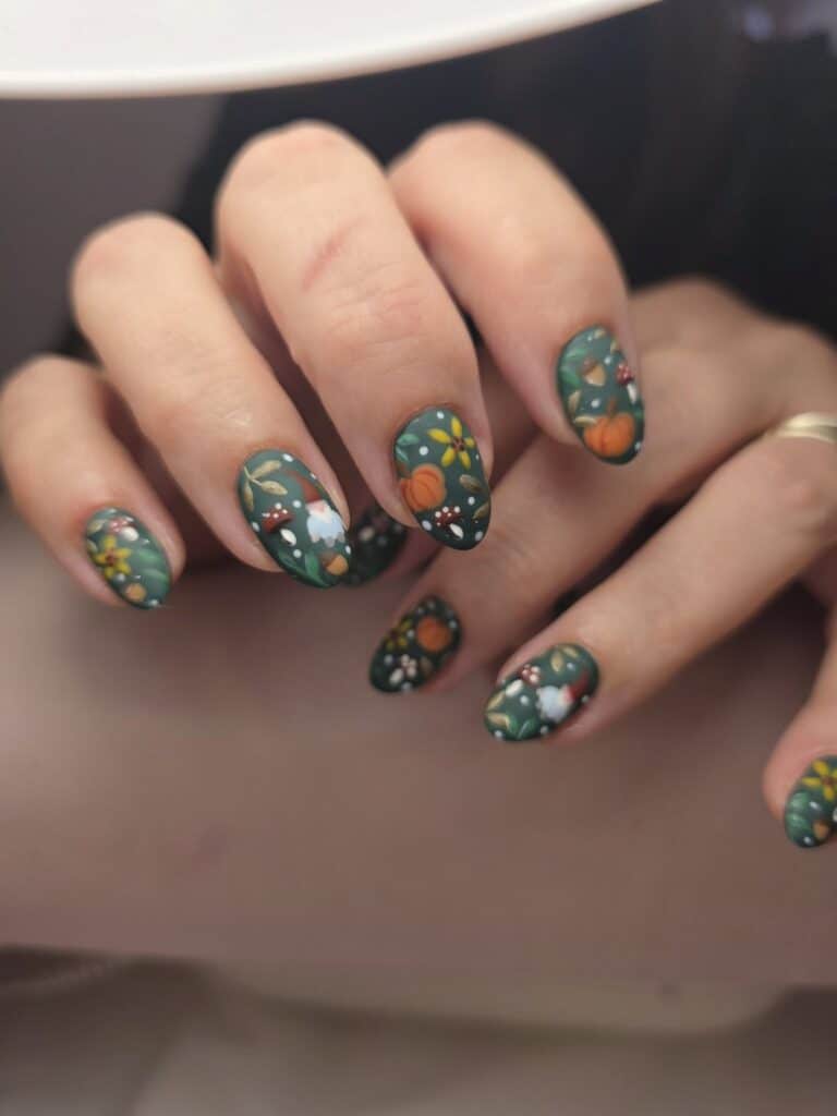 Long Stiletto Nude Mushroom Celestial Nails — Trendy Mushroom Nails