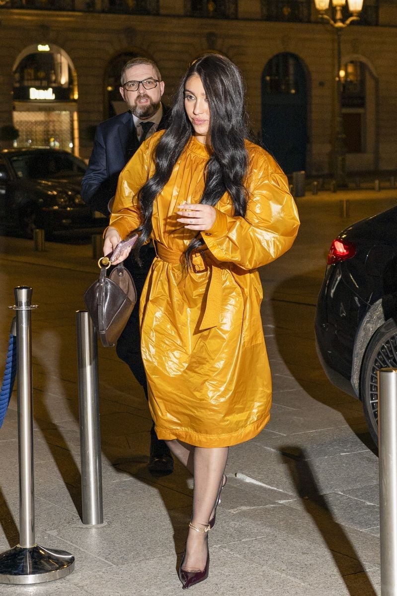 Glossy Mustard Trench Coat Dress with Belted Waist — Trendy Mustard Dress
