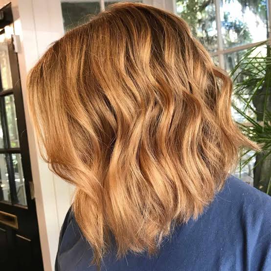 Shoulder Lob Strawberry Blonde Balayage Blowout Shoulder Lob Strawberry Blonde Balayage Blowout — Trendy Natural Red Hair