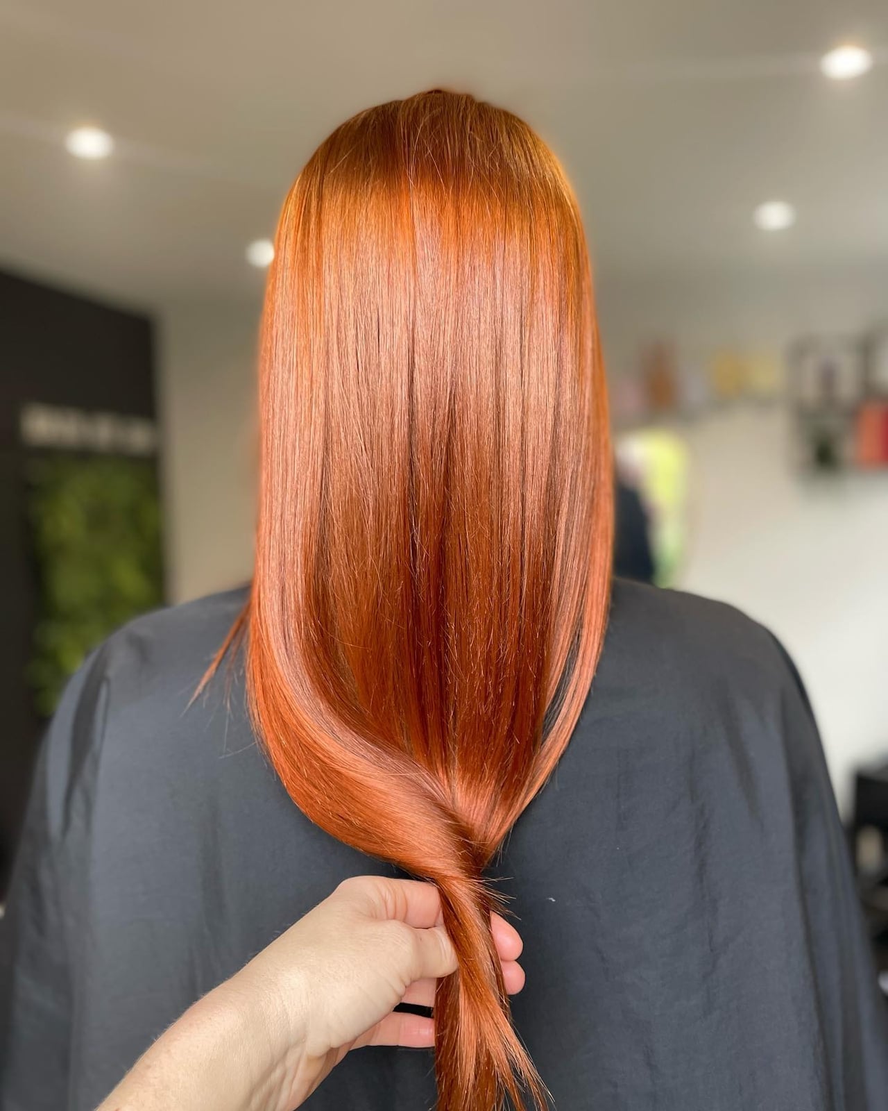 Shoulder Length Rich Ginger With Curtain Bangs Shoulder Length Rich Ginger With Curtain Bangs — Trendy Natural Red Hair