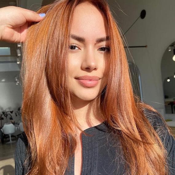 Mid-Back Ginger Brown With Subtle Highlights Air Dried Mid-Back Ginger Brown With Subtle Highlights Air Dried — Trendy Natural Red Hair