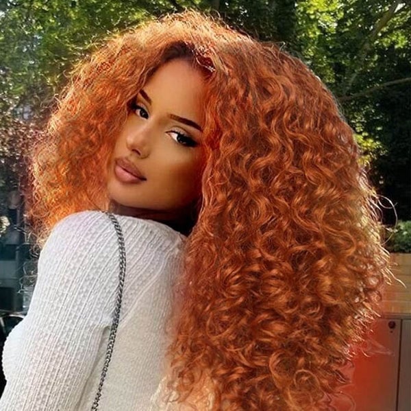 Mid-Back Coily Rich Ginger Shade Defined Curls Mid-Back Coily Rich Ginger Shade Defined Curls — Trendy Natural Red Hair