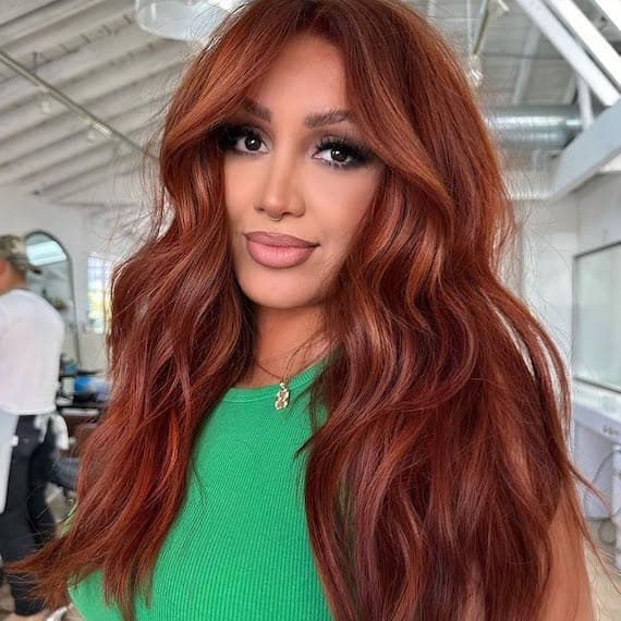 Mid-Back Warm Cinnamon With Red Highlights Mid-Back Warm Cinnamon With Red Highlights — Trendy Natural Red Hair