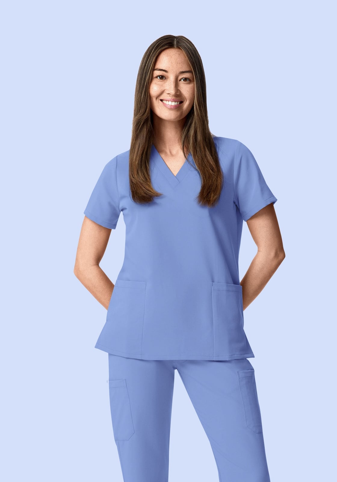 Periwinkle Blue V-neck Scrub Set — Trendy Nurse Outfits