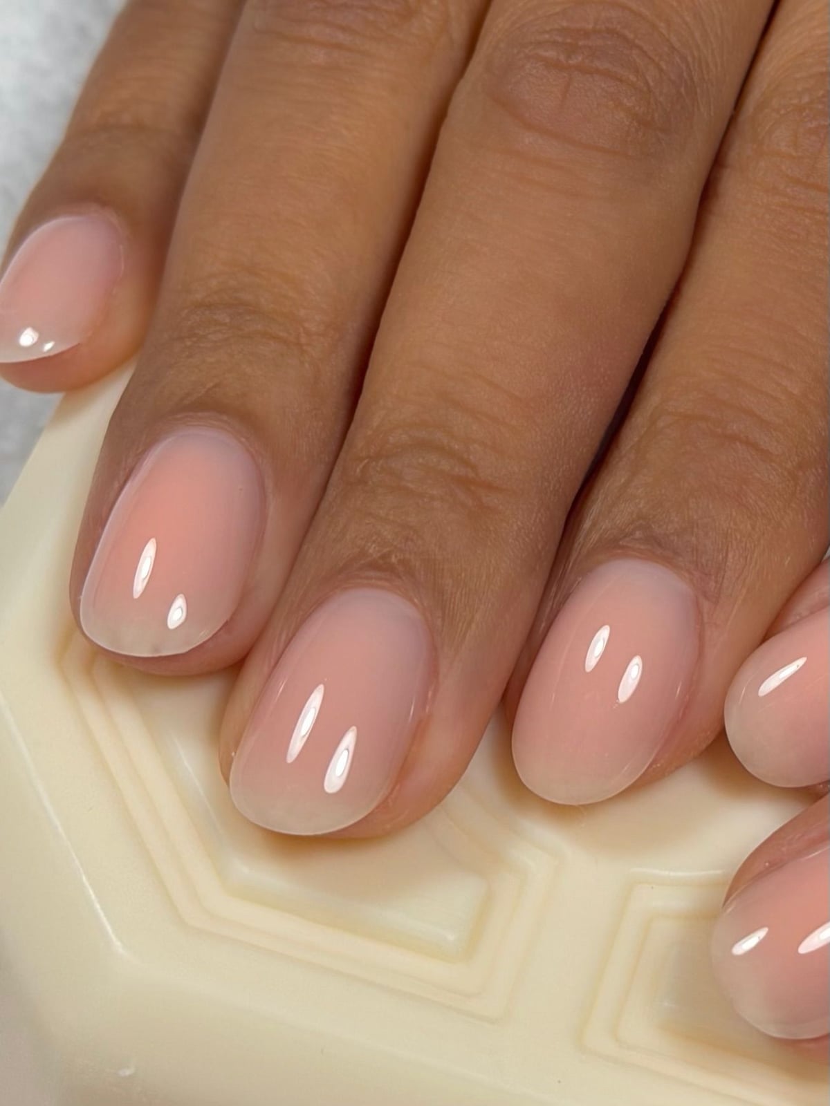 Milky Nude Pink Gradient Short Almond Nails Milky Nude Pink Gradient Short Almond Nails — Trendy Old Money Nails