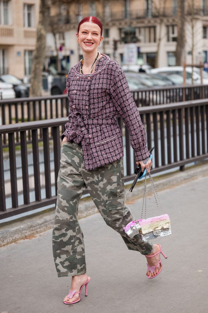 Camouflage Cargo Pants with Textured Jacket Camouflage Cargo Pants with Textured Jacket — Trendy Outfit Ideas