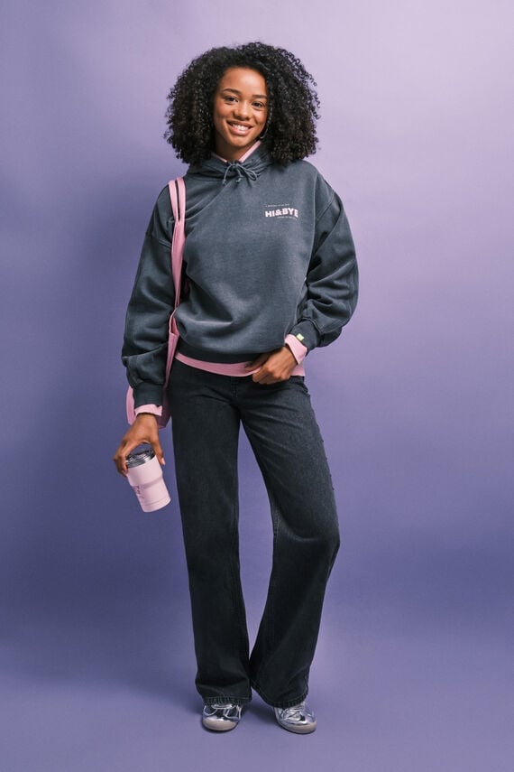 Grey Hoodie Over Pink Shirt with Black Jeans Grey Hoodie Over Pink Shirt with Black Jeans — Trendy Outfits for Teens