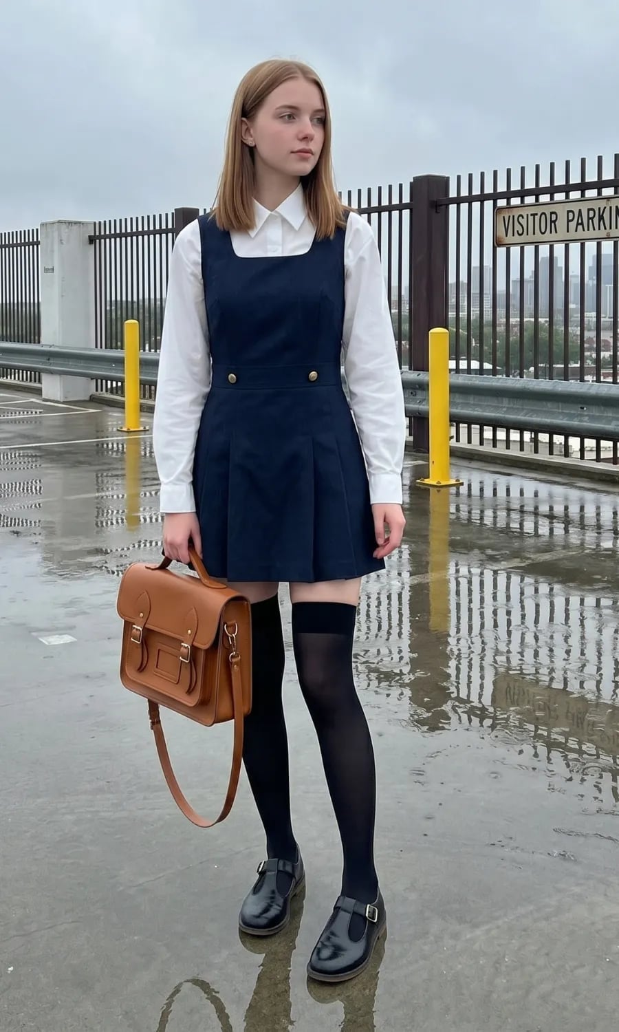 Smart Casual Navy Pinafore Dress Smart Casual Navy Pinafore Dress — Trendy Outfits for Teens
