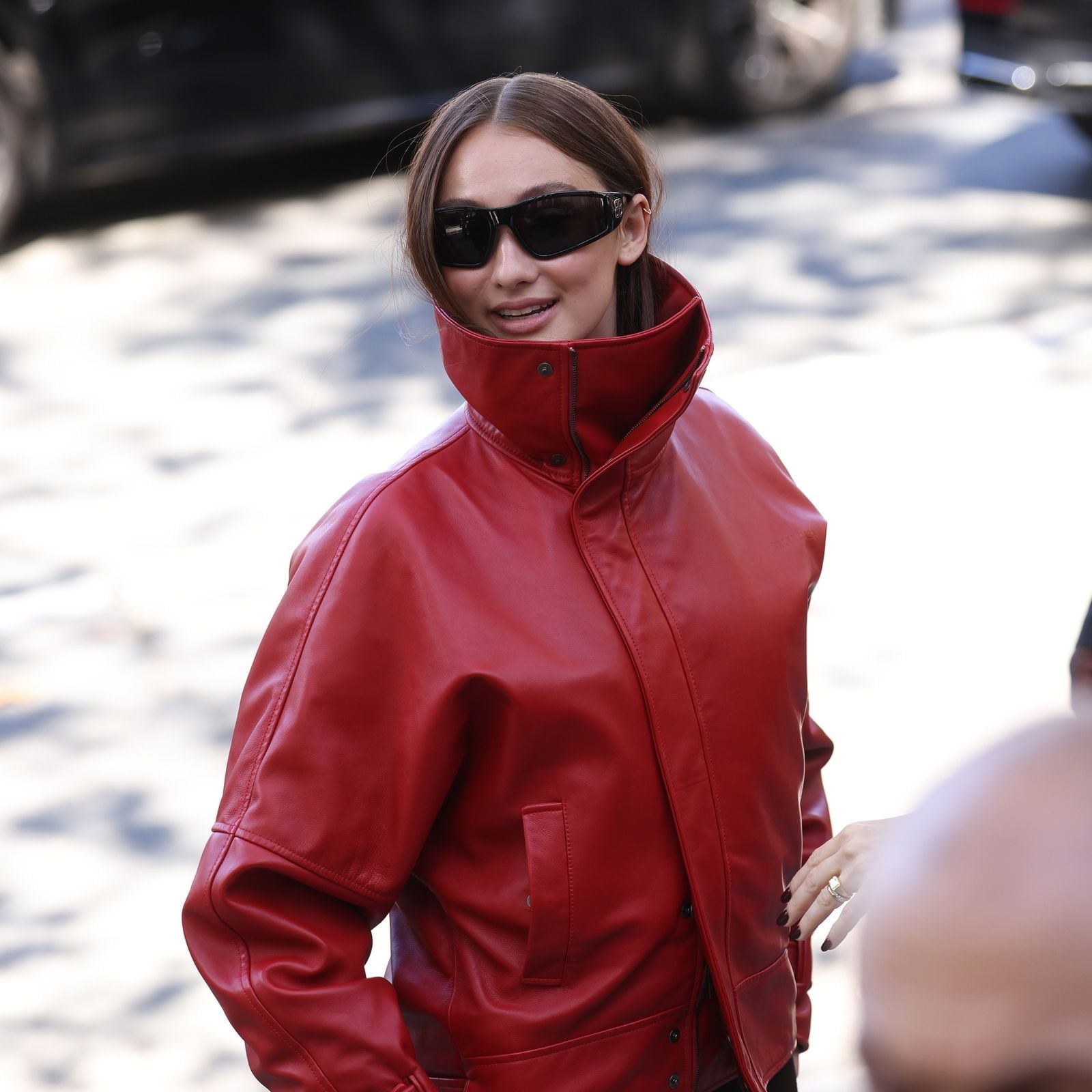 Striking Oversized Red Leather Jacket Striking Oversized Red Leather Jacket — Trendy Outfits for Teens