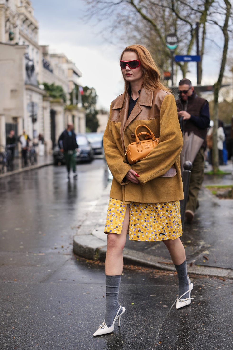 Leather Jacket, Floral Skirt, and Mixed Prints Leather Jacket, Floral Skirt, and Mixed Prints — Trendy Parisian Style