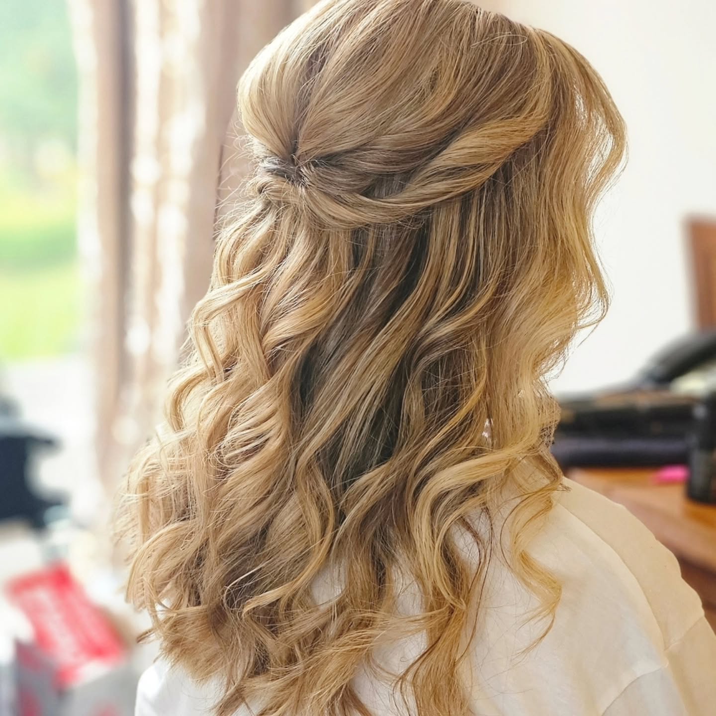 Light Blonde Twisted Half-Up Style — Trendy Party Hair