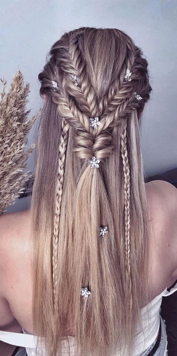 Blonde Braided Half-Up Style — Trendy Party Hair