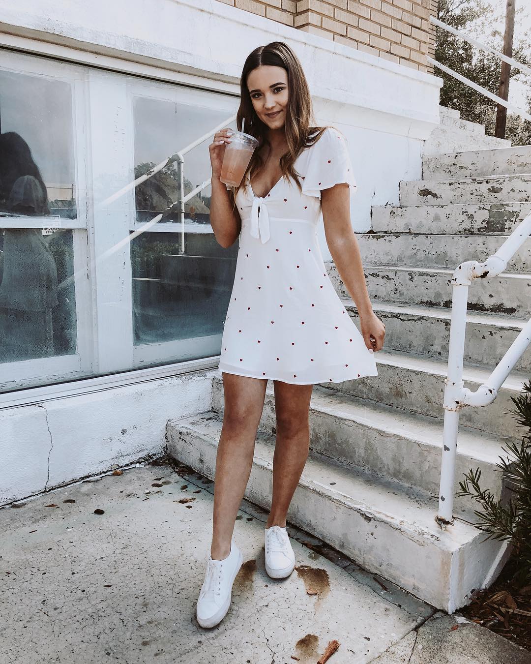 All-white Silk Blouse and Satin Midi Skirt — Trendy Photo Outfit