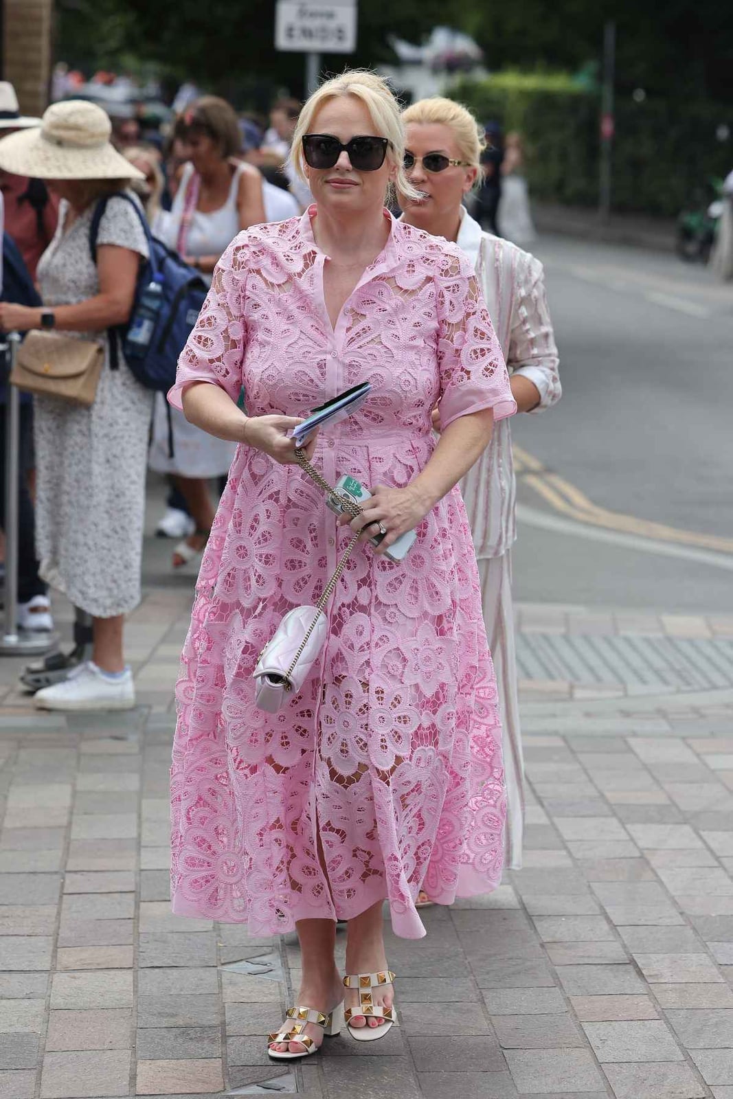 Pink Lace A-Line Midi Dress Pink Lace A-Line Midi Dress — Trendy Pink Dress Outfit