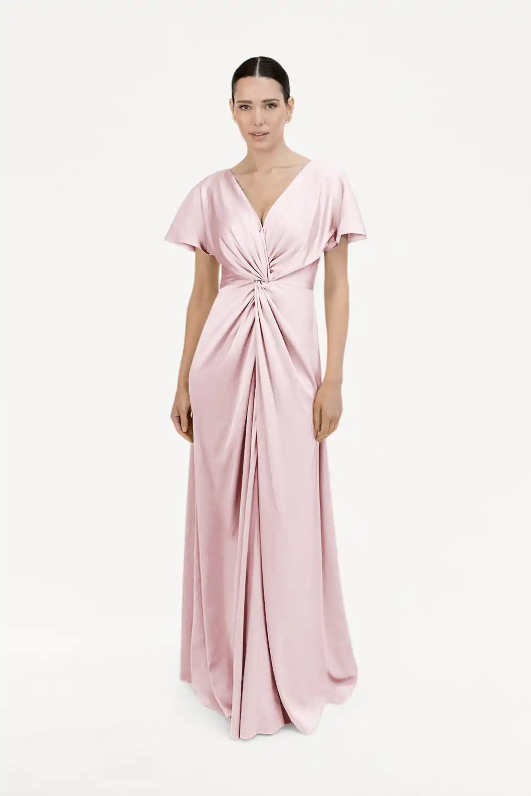 Blush Pink Maxi Dress with Knot Detail Blush Pink Maxi Dress with Knot Detail — Trendy Pink Dress Outfit