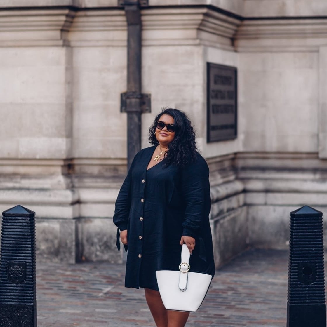 Black Linen-Like Button-Up Dress — Trendy Plus Size Outfits