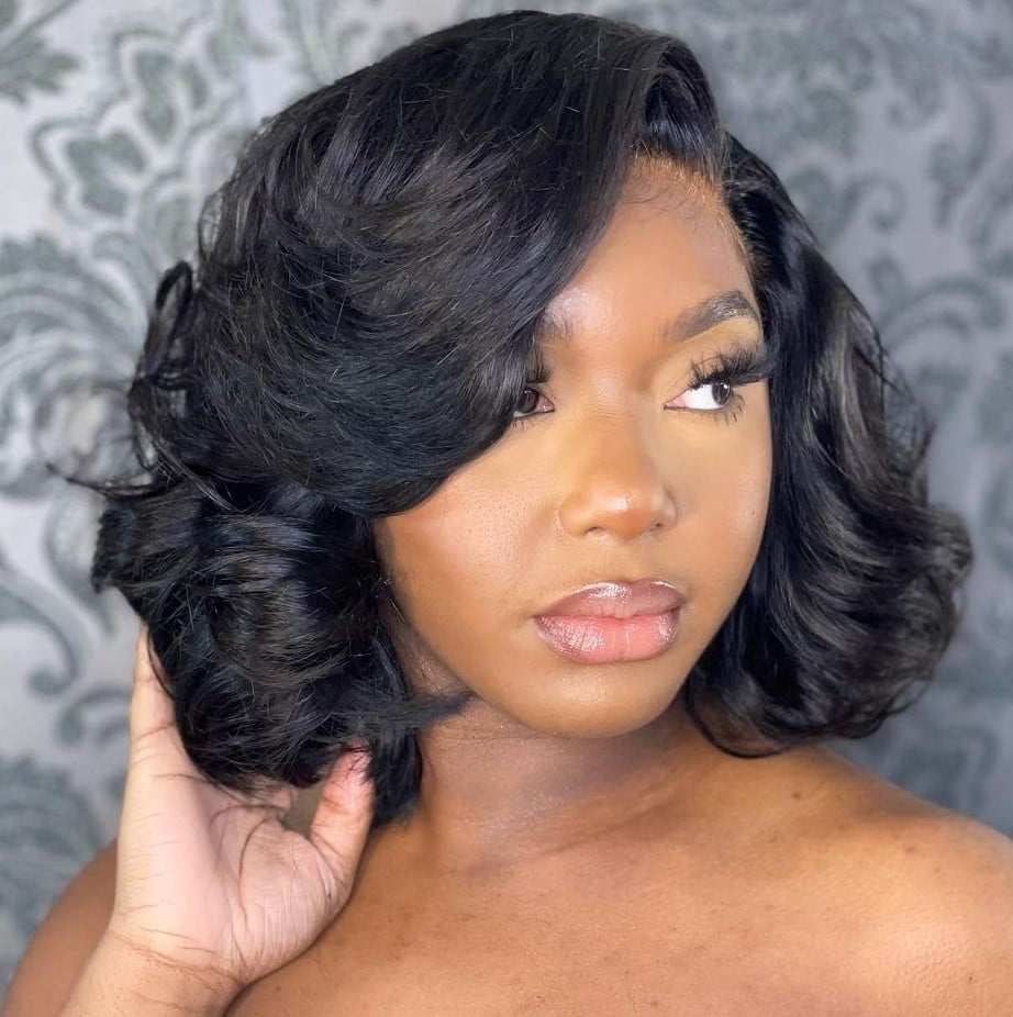 Layered Wavy Bob With Side Part — Trendy Quick Weave