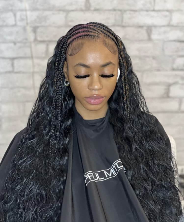 Braided Front With Wavy Extensions — Trendy Quick Weave