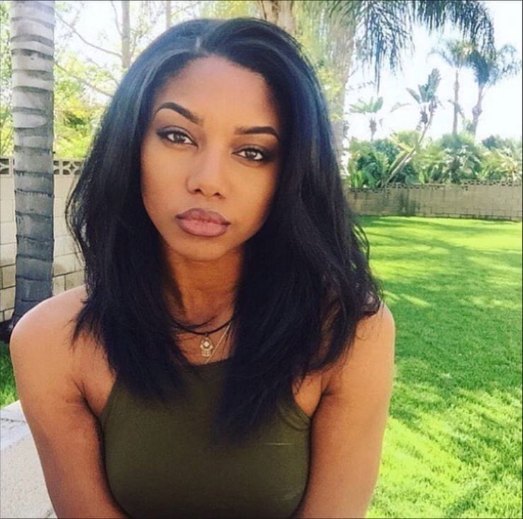 Olive Green Tank Top With Layered Straight Hair — Trendy Quick Weave