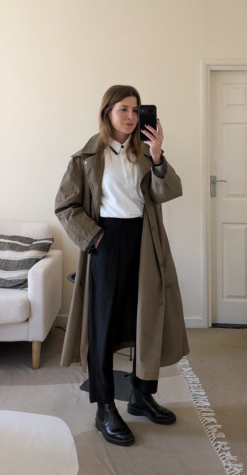 Brown Cotton Twill Trench Coat — Trendy Rain Jacket Outfits