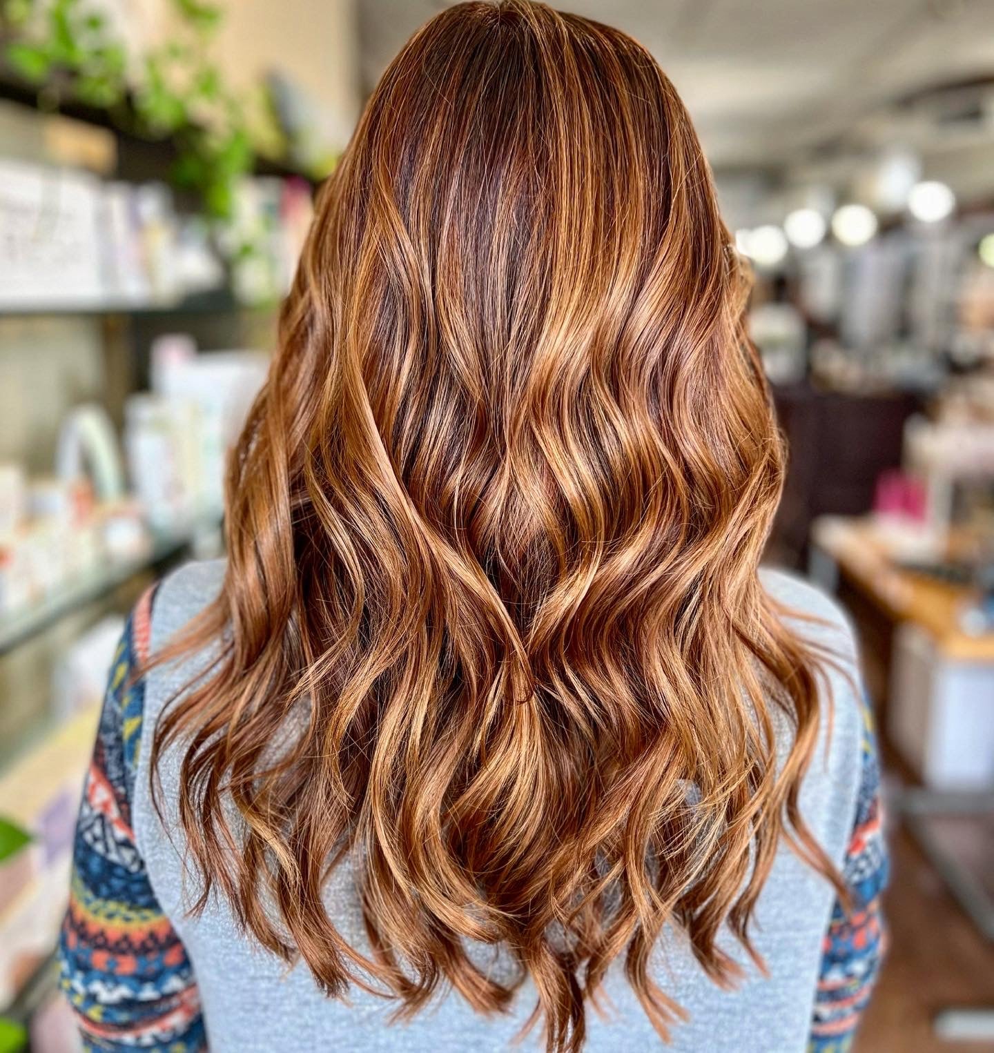 Red Base With Copper Highlights Balayage — Trendy Red Hair with Highlights