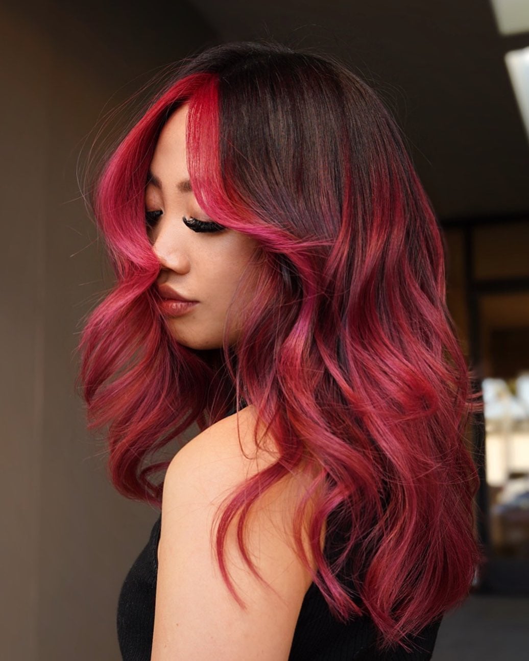 Collarbone Dark Red With Pink Undertones — Trendy Red Hairstyles