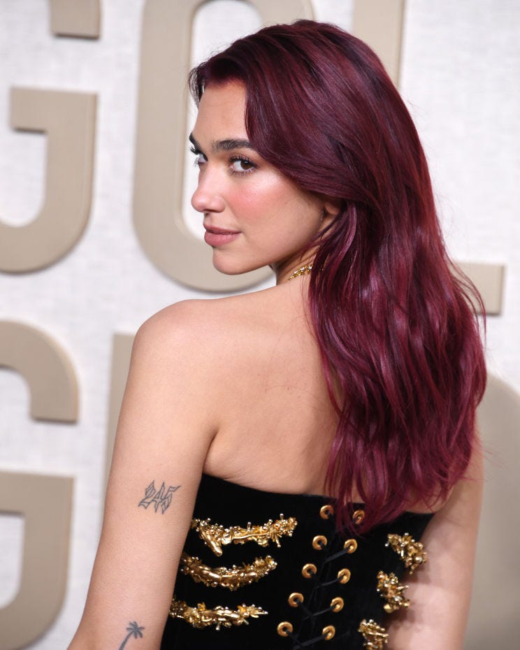 Mid-Back Deep Plum Red With Face-Framing — Trendy Red Hairstyles