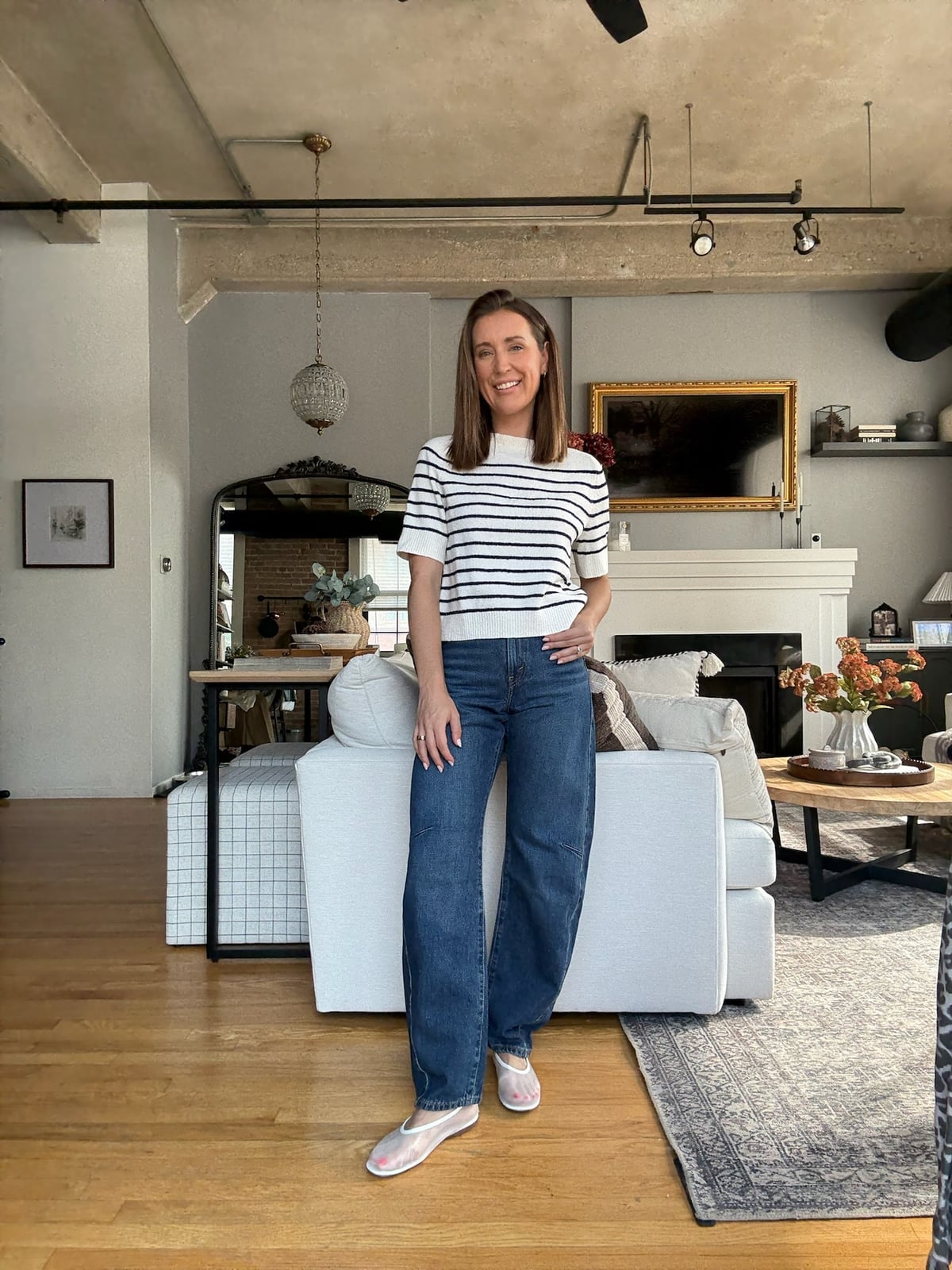 Striped Sweater with Wide-Leg Jeans Striped Sweater with Wide-Leg Jeans — Trendy School Outfits