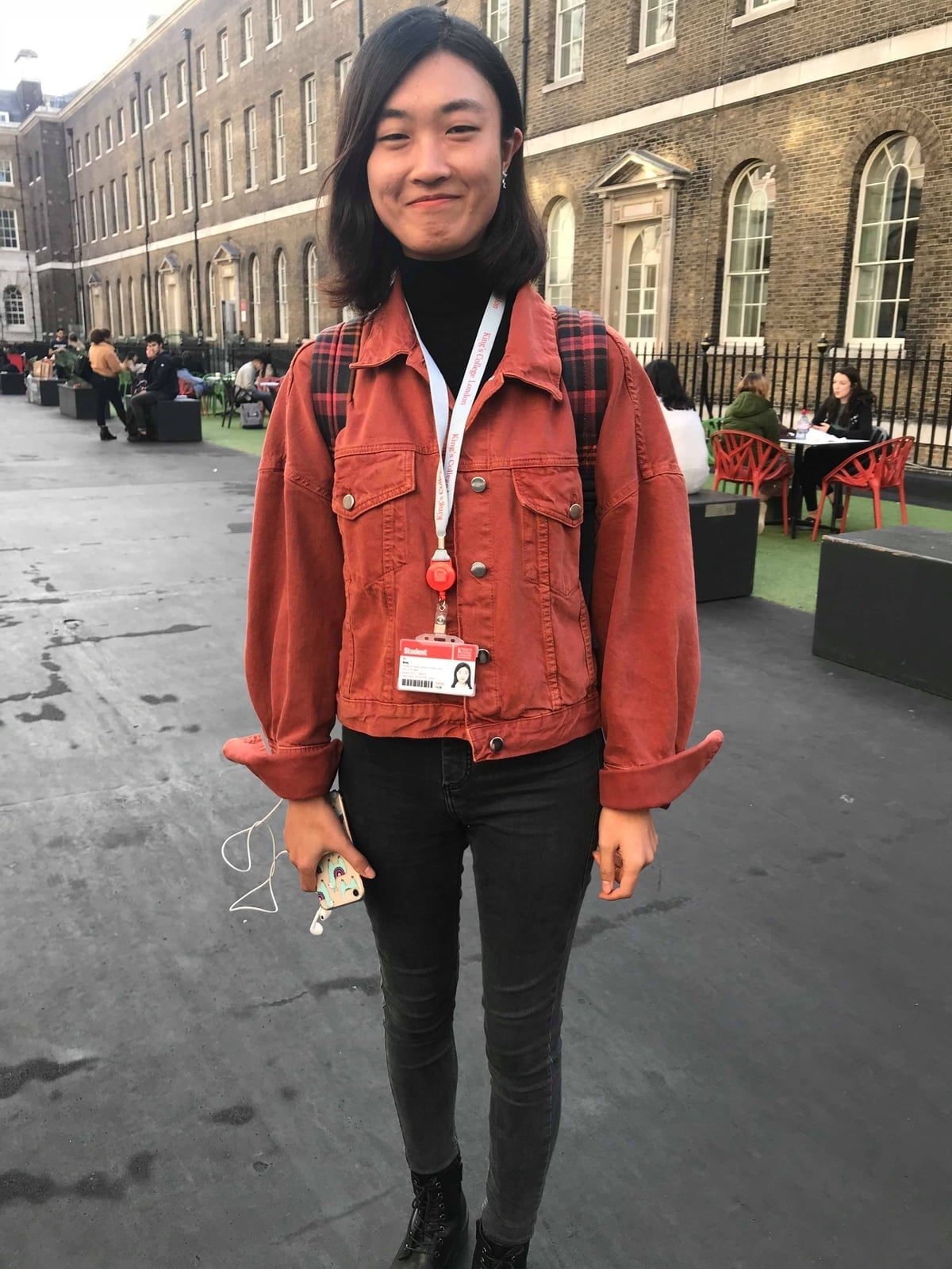 Plaid Denim Jacket Over Black Turtleneck Plaid Denim Jacket Over Black Turtleneck — Trendy School Outfits