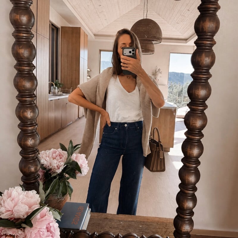 Cropped Cardigan with Wide-Leg Jeans Cropped Cardigan with Wide-Leg Jeans — Trendy School Outfits
