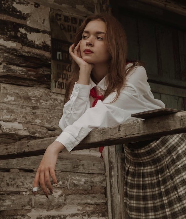Green Plaid Pleated Skirt with Red Scarf Green Plaid Pleated Skirt with Red Scarf — Trendy School Outfits