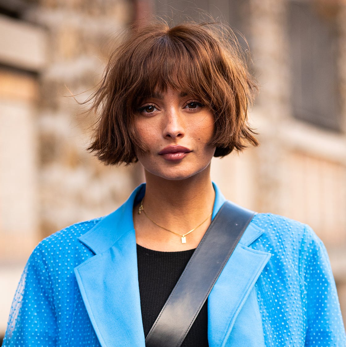 Honey Blonde Bob With Wispy Bangs — Trendy Short Bob