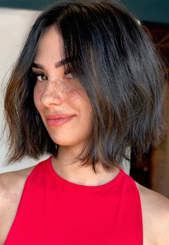 Blonde Shag Bob With Wispy Bangs, Collarbone — Trendy Short Bob