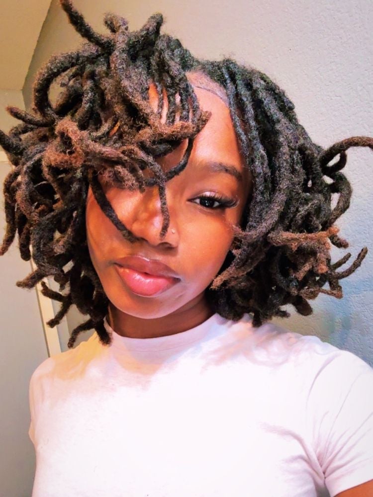 Layered Chin Length Black Locs — Trendy Short Locs