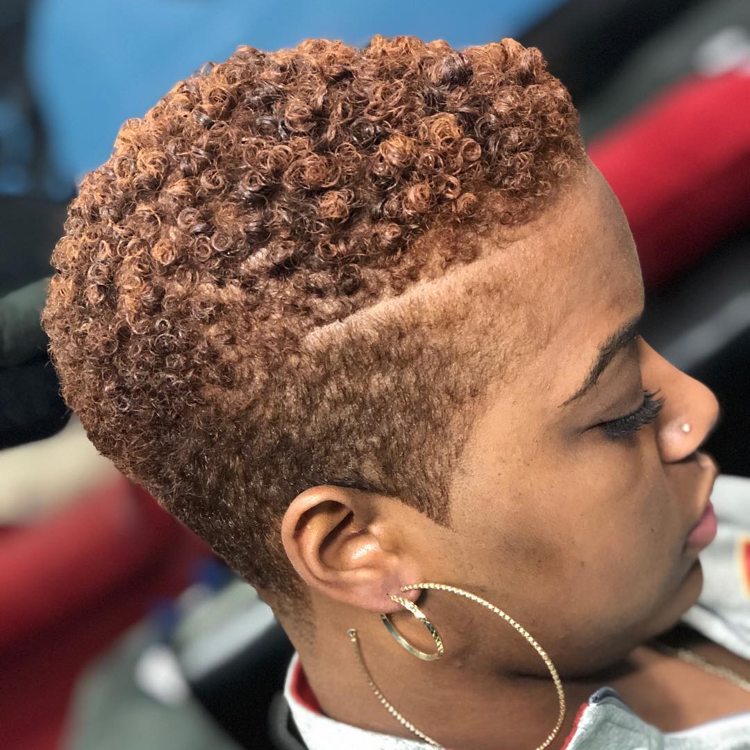 Copper Brown Pixie With Textured Curls Copper Brown Pixie With Textured Curls — Trendy Short Natural Hairstyles