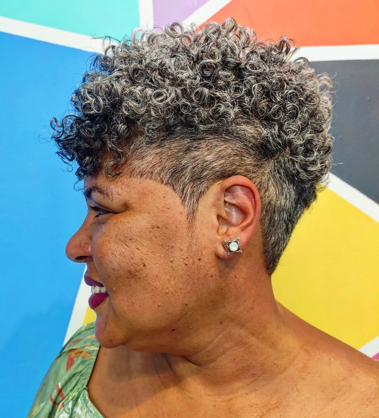 Grey Shag With Undercut And Short Bangs Grey Shag With Undercut And Short Bangs — Trendy Short Natural Hairstyles