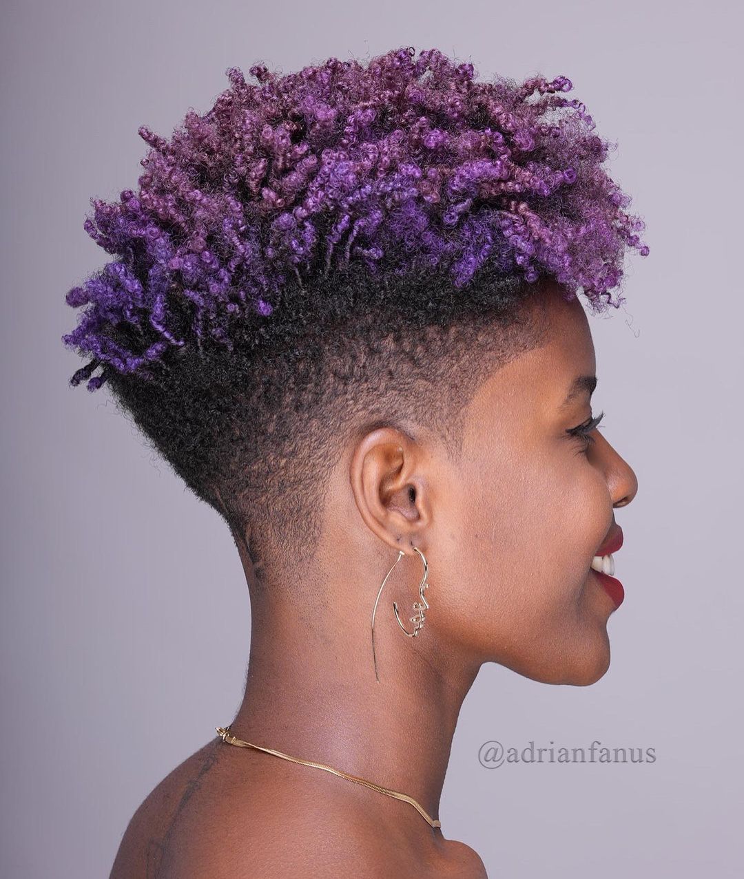 Textured Purple And Black Shag Textured Purple And Black Shag — Trendy Short Natural Hairstyles